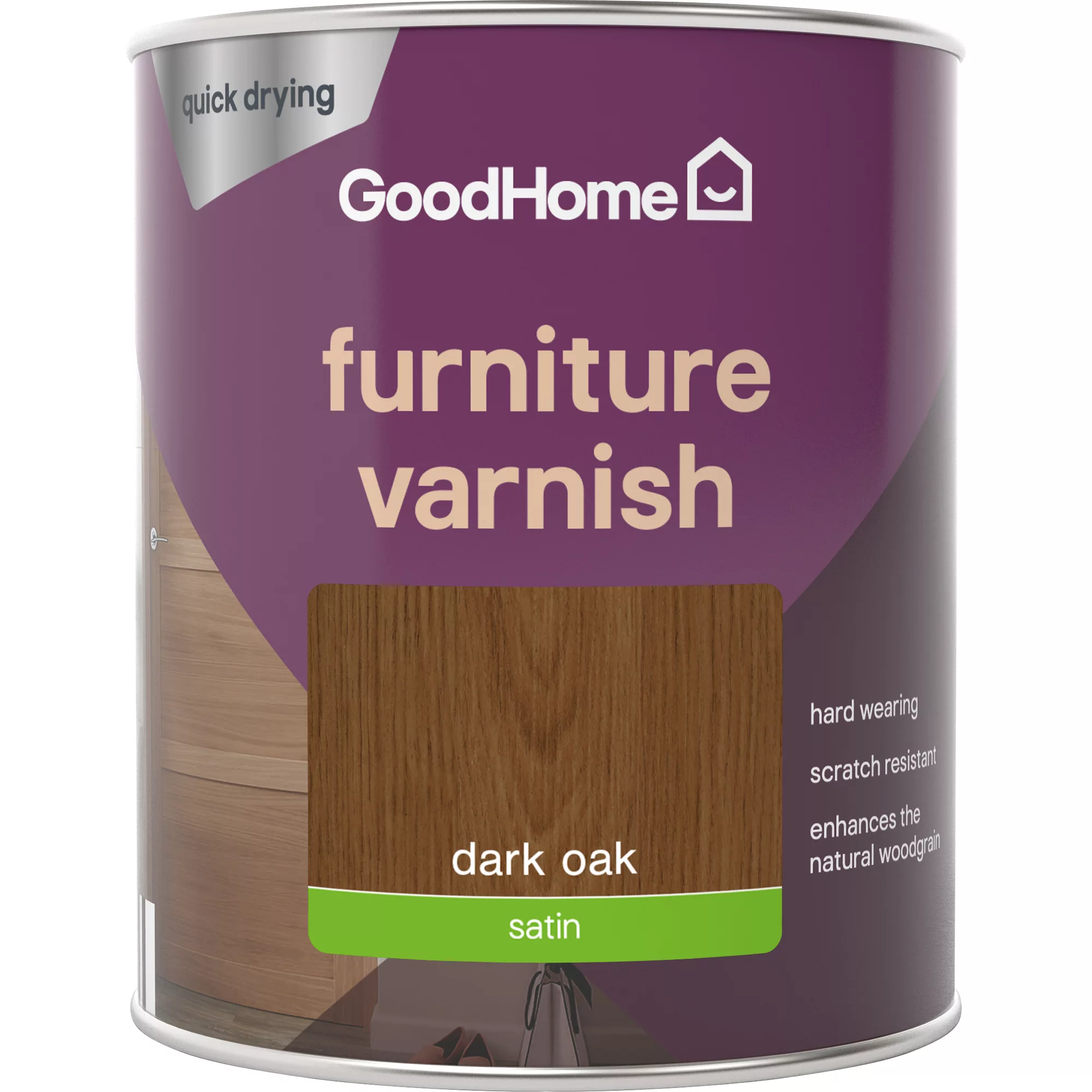 GoodHome Dark Oak Satin Multi-surface Furniture Wood varnish, 750ml GoodHome Dark Oak Satin Multi-surface Furniture Wood Varnish, 750ml -Trade Point Sale Shop goodhome dark oak satin multi surface furniture wood varnish 750ml5059340486819 02c