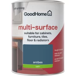 GoodHome Durable Antibes Satin Multi-surface Paint, 750ml -Trade Point Sale Shop goodhome durable antibes satin multi surface paint 750ml3663602585756 02c
