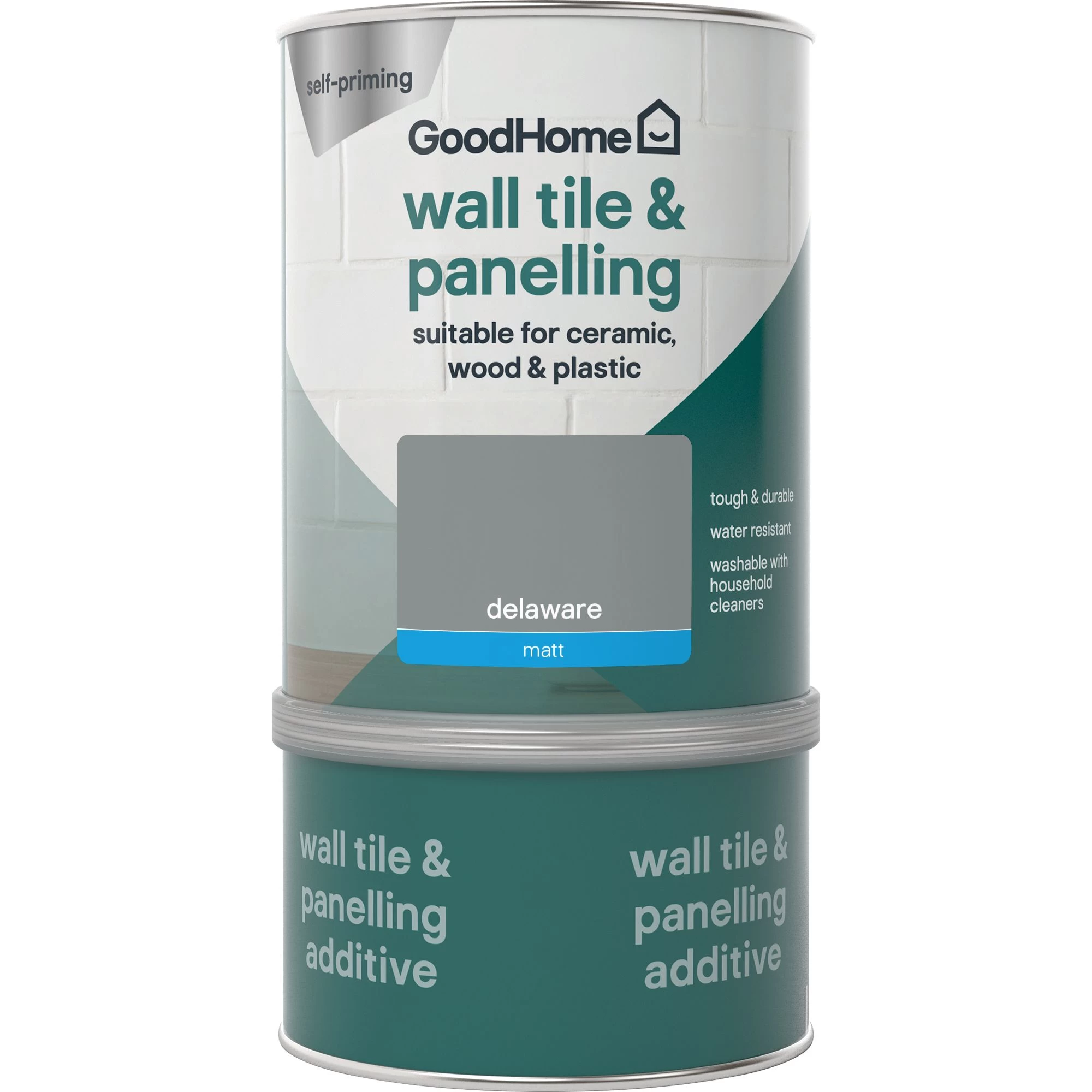 GoodHome Durable Delaware Matt Wall tile & panelling paint, 750ml GoodHome Durable Delaware Matt Wall Tile & Panelling Paint, 750ml -Trade Point Sale Shop goodhome durable delaware matt wall tile panelling paint 750ml3663602583813 02c