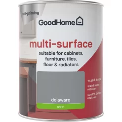 GoodHome Durable Delaware Satin Multi-surface Paint, 750ml -Trade Point Sale Shop goodhome durable delaware satin multi surface paint 750ml3663602585718 02c