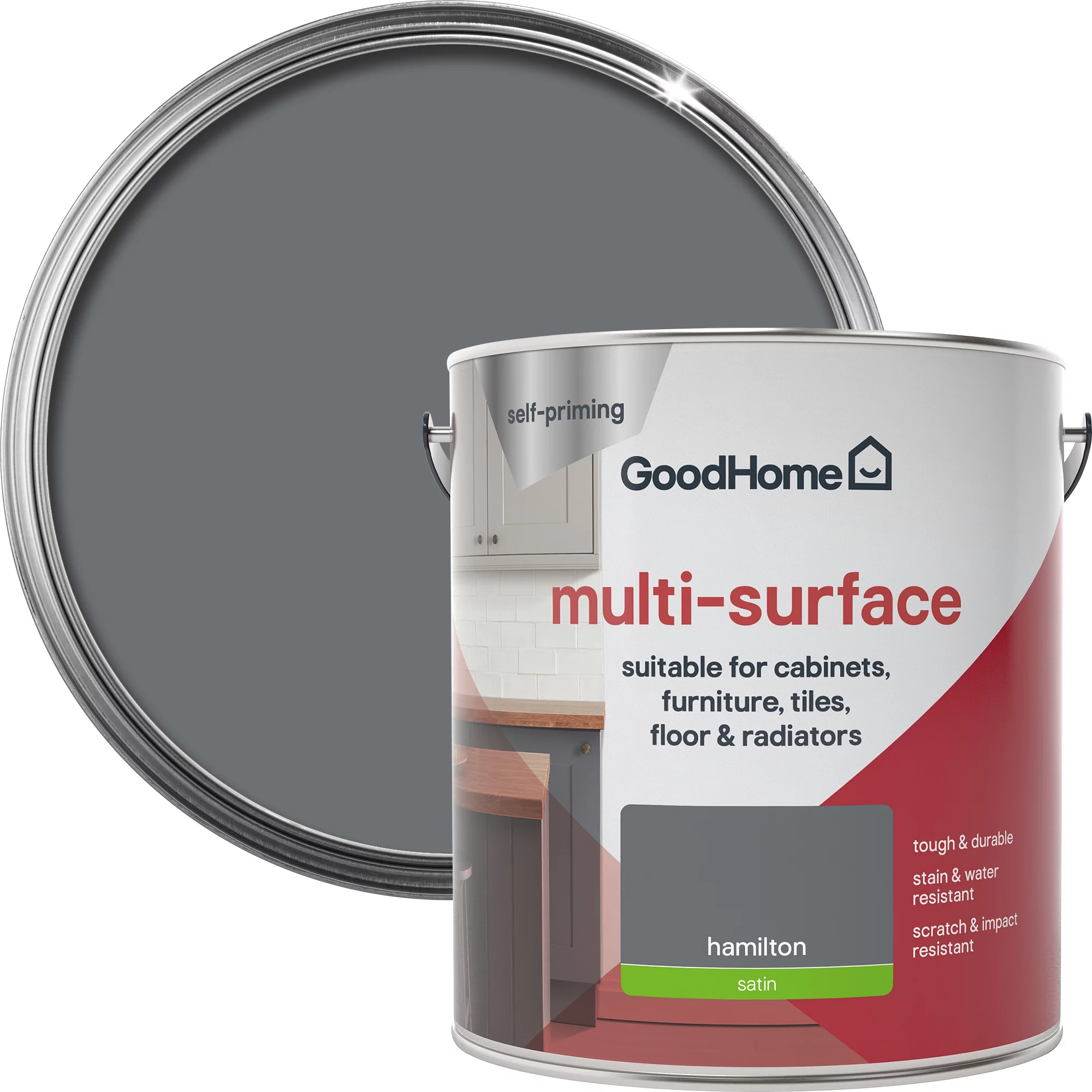 GoodHome Durable Hamilton Satin Multi-surface paint, 2L GoodHome Durable Hamilton Satin Multi-surface Paint, 2L -Trade Point Sale Shop goodhome durable hamilton satin multi surface paint 2l3663602586197 21c