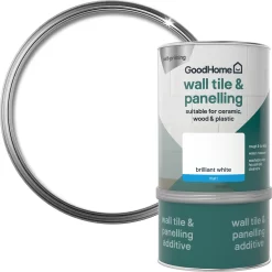 GoodHome Durable North Pole (Brilliant White) Matt Wall Tile & Panelling Paint, 750ml