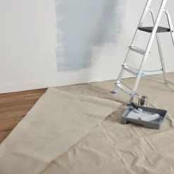 GoodHome Laminated Cotton Dust Sheet, (L)4m, (W)3m -Trade Point Sale Shop goodhome laminated cotton dust sheet l 4m w 3m5057741307412 21i