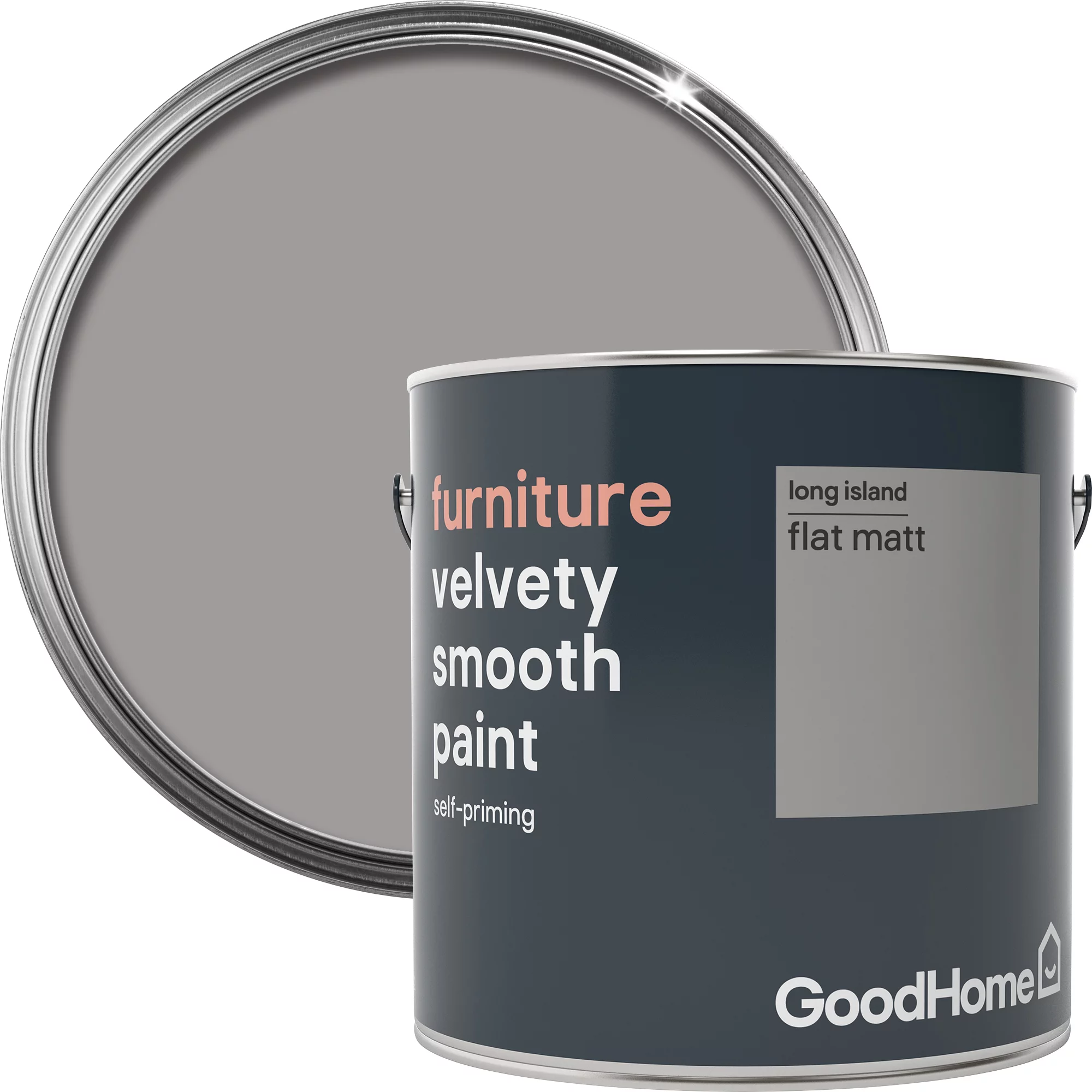 GoodHome Long island Flat matt Furniture paint, 2L GoodHome Long Island Flat Matt Furniture Paint, 2L -Trade Point Sale Shop goodhome long island flat matt furniture paint 2l3663602578574 02c bq