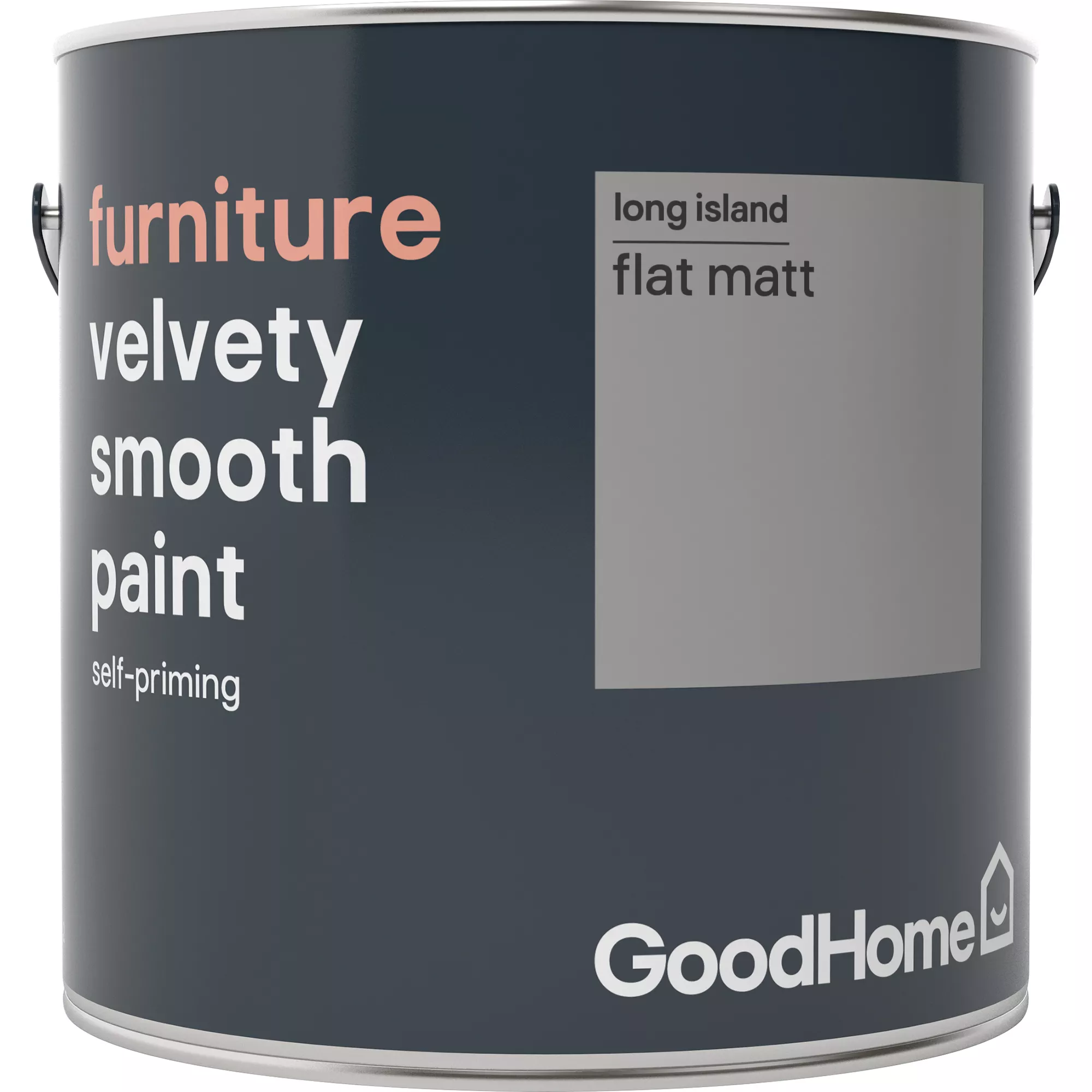 GoodHome Long island Flat matt Furniture paint, 2L GoodHome Long Island Flat Matt Furniture Paint, 2L -Trade Point Sale Shop goodhome long island flat matt furniture paint 2l3663602578574 08c bq