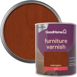 GoodHome Mahogany Gloss Multi-surface Furniture Wood Varnish, 750ml
