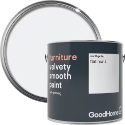 GoodHome North Pole (Brilliant White) Flat Matt Furniture Paint, 2L
