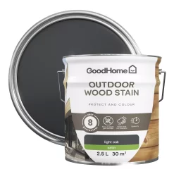 GoodHome Outdoor Baltimore Satin Quick Dry Wood Stain, 2.5L