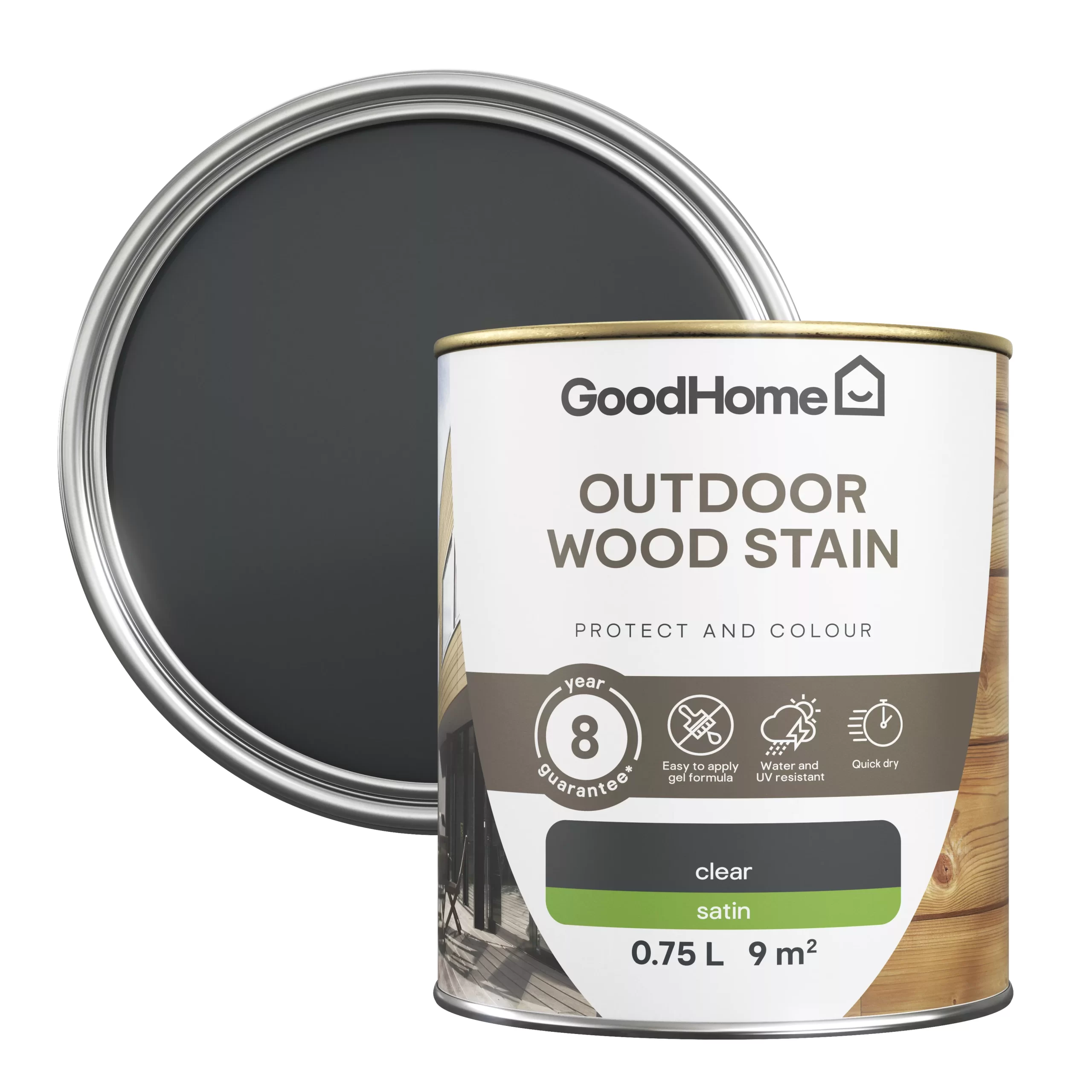 GoodHome Outdoor Baltimore Satin Quick dry Wood stain, 750ml GoodHome Outdoor Baltimore Satin Quick Dry Wood Stain, 750ml -Trade Point Sale Shop goodhome outdoor baltimore satin quick dry wood stain 750ml5059340297439 21c scaled