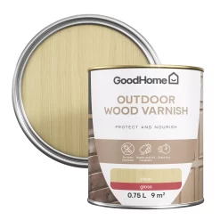 GoodHome Outdoor Clear Gloss Varnish, 750ml