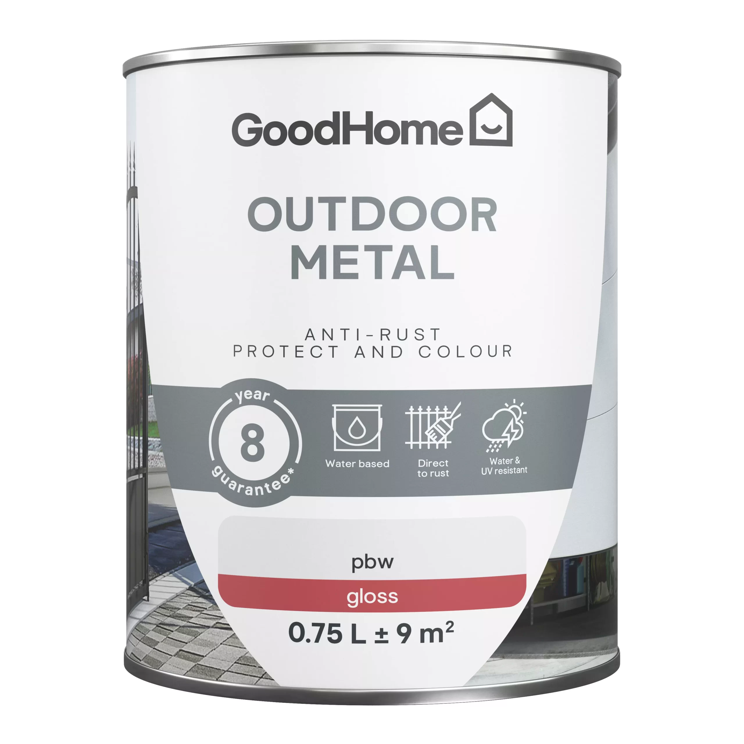 GoodHome Outdoor White Gloss Exterior Metal paint, 750ml Tin GoodHome Outdoor White Gloss Exterior Metal Paint, 750ml Tin -Trade Point Sale Shop goodhome outdoor white gloss exterior metal paint 750ml tin5059340296036 02c scaled