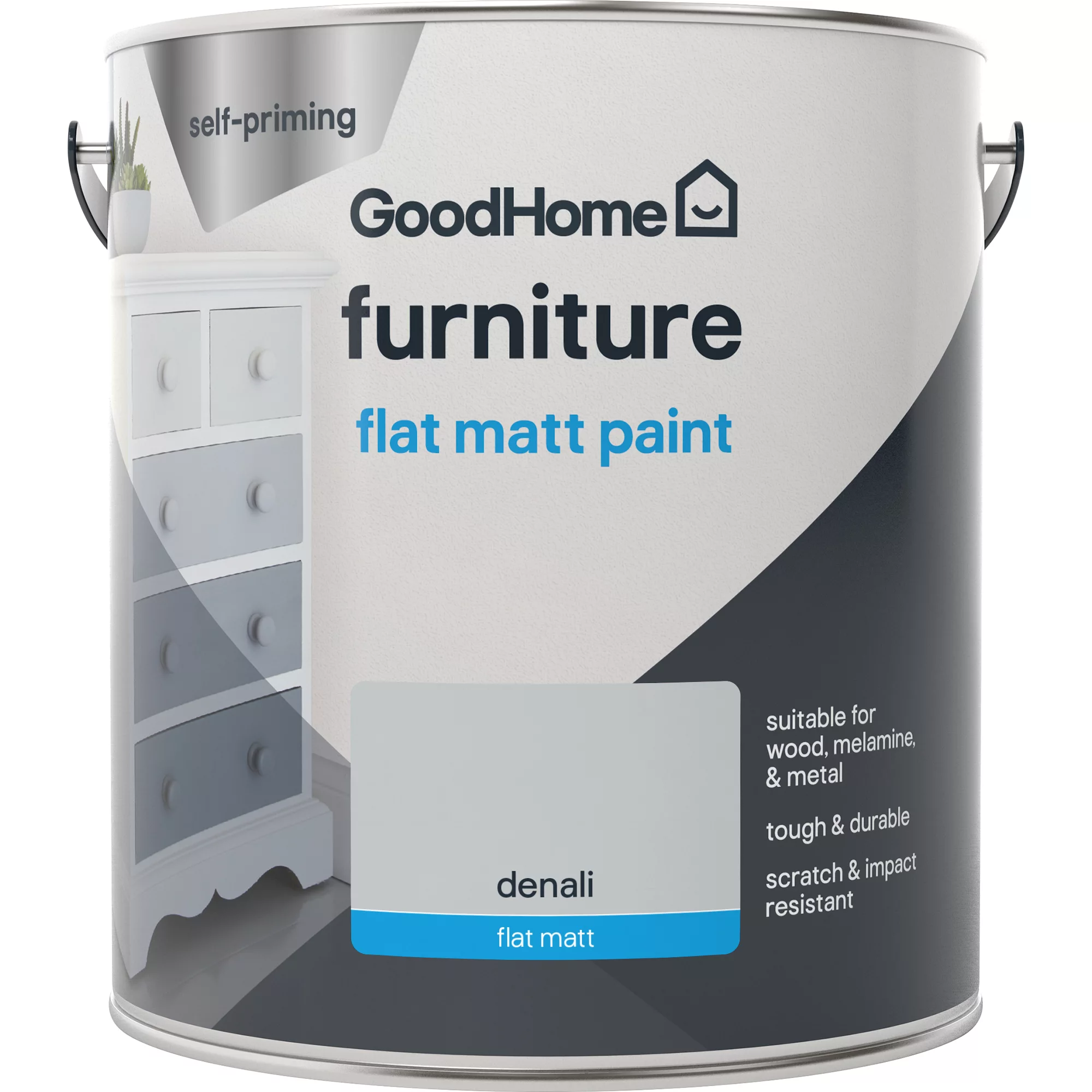 GoodHome Renovation Denali Flat matt Furniture paint, 2L GoodHome Renovation Denali Flat Matt Furniture Paint, 2L -Trade Point Sale Shop goodhome renovation denali flat matt furniture paint 2l5059340288826 02c