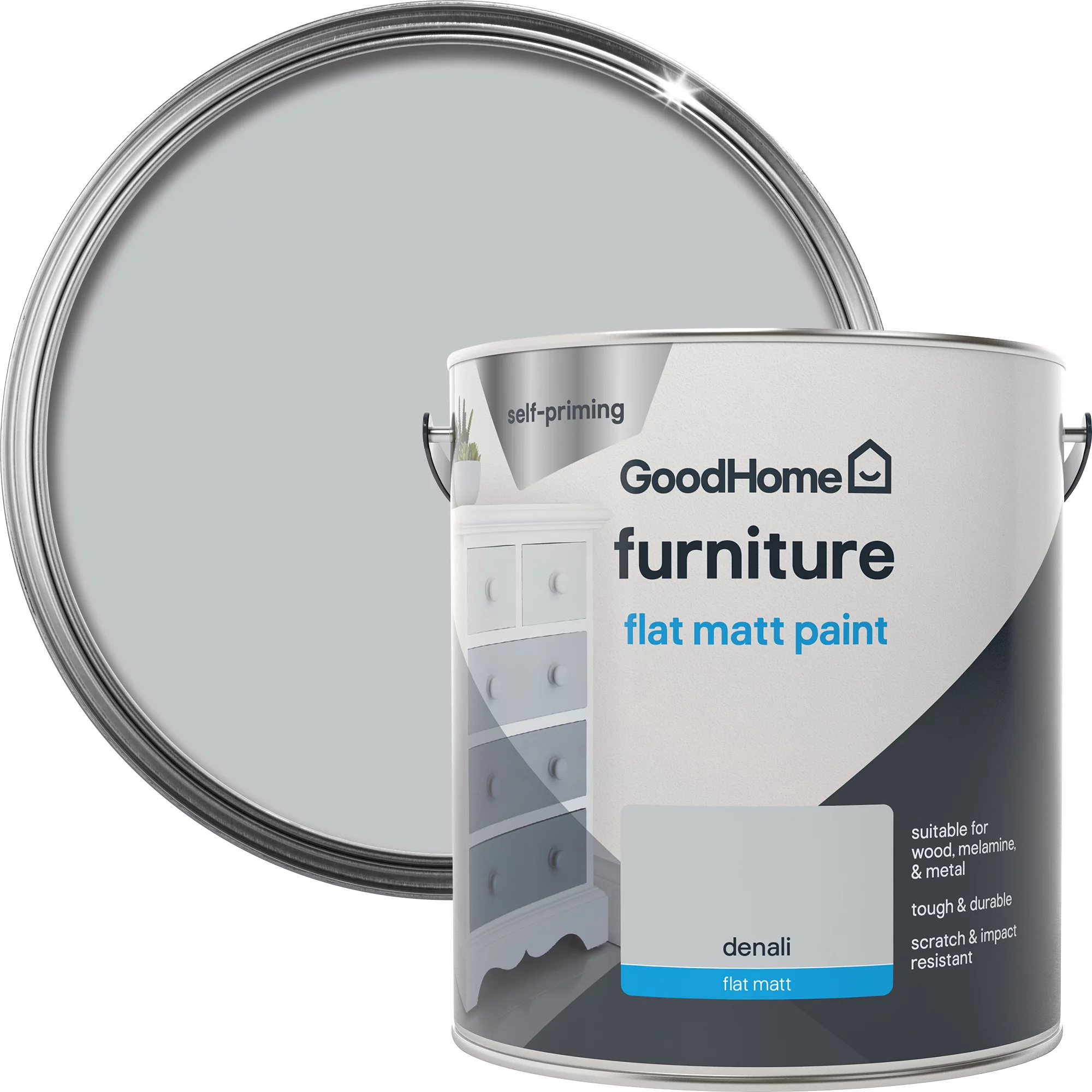 GoodHome Renovation Denali Flat matt Furniture paint, 2L GoodHome Renovation Denali Flat Matt Furniture Paint, 2L -Trade Point Sale Shop goodhome renovation denali flat matt furniture paint 2l5059340288826 21c