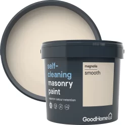 GoodHome Self-cleaning Magnolia Smooth Matt Masonry Paint, 5L