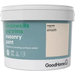 GoodHome Windowsills & Trims Magnolia Smooth Matt Masonry Paint, 2.5L -Trade Point Sale Shop goodhome windowsills trims magnolia smooth matt masonry paint 2 5l3663602520603 08c bq