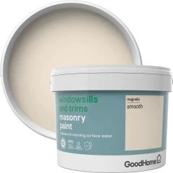 GoodHome Windowsills & Trims Magnolia Smooth Matt Masonry Paint, 2.5L -Trade Point Sale Shop goodhome windowsills trims magnolia smooth matt masonry paint 2 5l3663602520603 37c