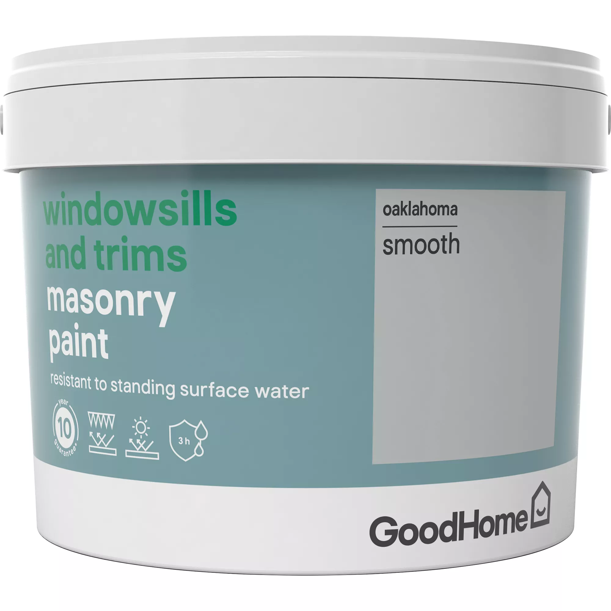 GoodHome Windowsills & trims Oaklahoma Smooth Matt Masonry paint, 2.5L GoodHome Windowsills & Trims Oaklahoma Smooth Matt Masonry Paint, 2.5L -Trade Point Sale Shop goodhome windowsills trims oaklahoma smooth matt masonry paint 2 5l3663602520672 08c bq