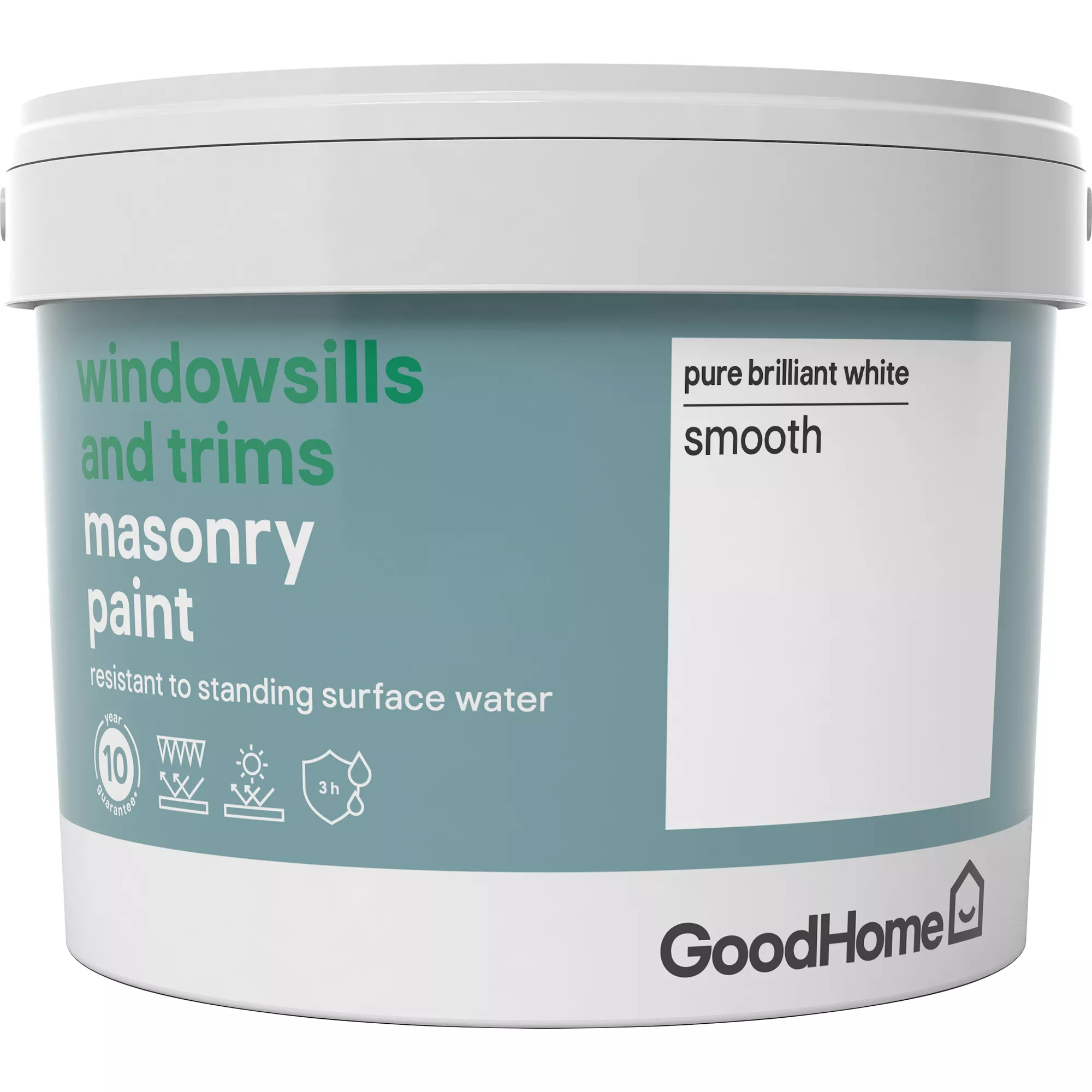 GoodHome Windowsills & trims Pure brilliant white Smooth Matt Masonry paint, 2.5L GoodHome Windowsills & Trims Pure Brilliant White Smooth Matt Masonry Paint, 2.5L -Trade Point Sale Shop goodhome windowsills trims pure brilliant white smooth matt masonry paint 2 5l3663602520511 08c bq