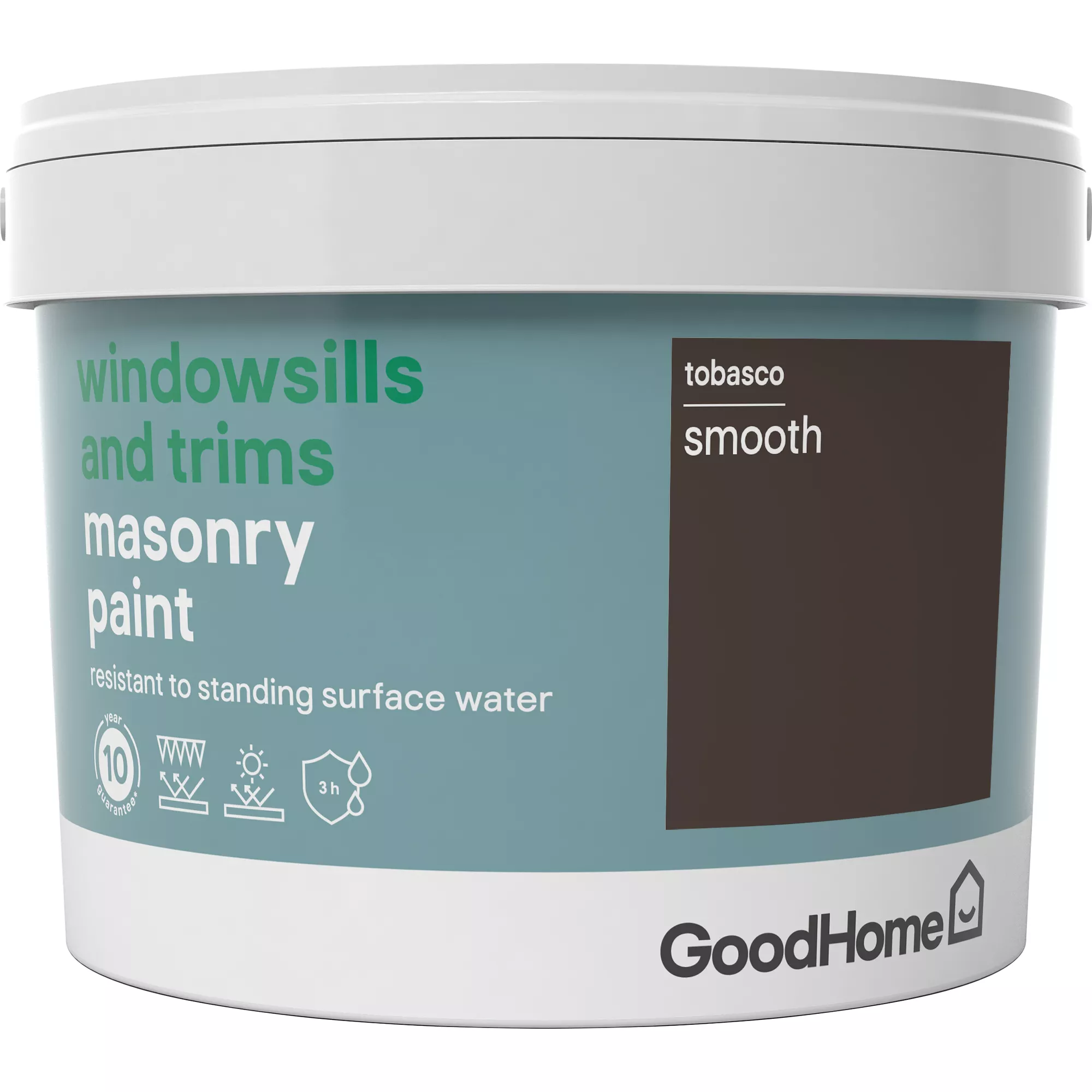 GoodHome Windowsills & trims Tobasco Smooth Matt Masonry paint, 2.5L GoodHome Windowsills & Trims Tobasco Smooth Matt Masonry Paint, 2.5L -Trade Point Sale Shop goodhome windowsills trims tobasco smooth matt masonry paint 2 5l3663602520658 08c bq