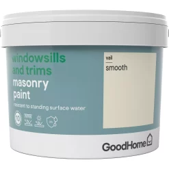 GoodHome Windowsills & Trims Vail Smooth Matt Masonry Paint, 2.5L -Trade Point Sale Shop goodhome windowsills trims vail smooth matt masonry paint 2 5l3663602520726 08c bq