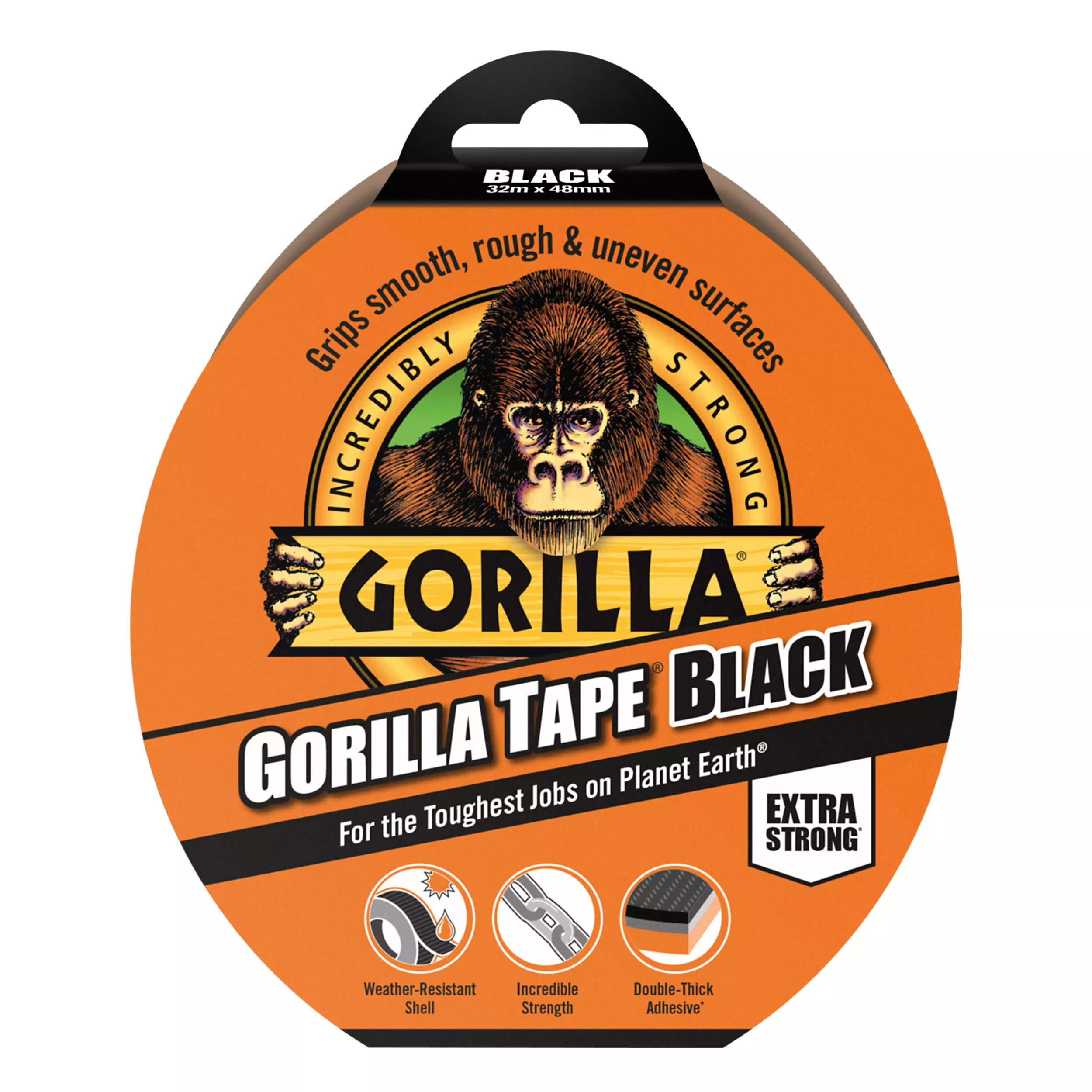 Gorilla Black Duct Tape (L)32m (W)48mm Gorilla Black Duct Tape (L)32m (W)48mm -Trade Point Sale Shop gorilla black duct tape l 32m w 48mm5704947000189 02c