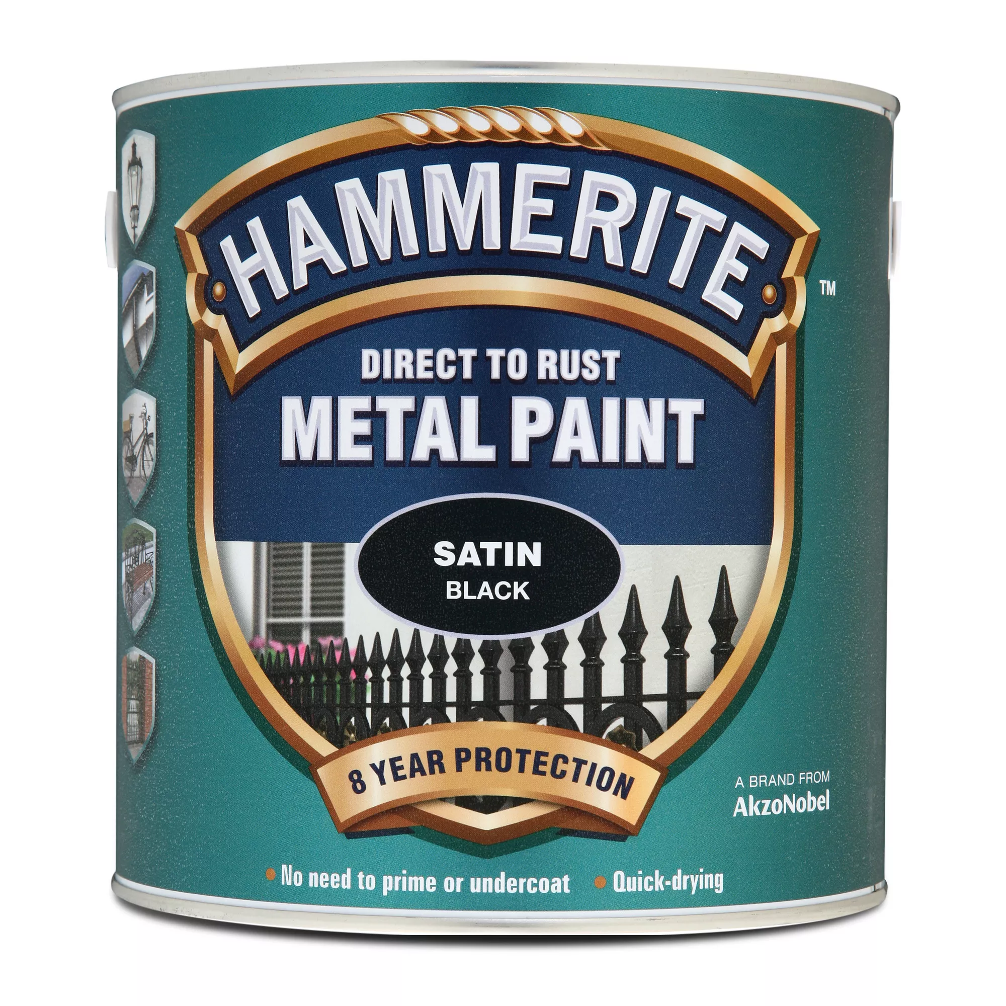 Hammerite Black Satinwood Metal paint, 2.5L Hammerite Black Satinwood Metal Paint, 2.5L -Trade Point Sale Shop hammerite black satinwood metal paint 2 5l5011867010908 08c bq