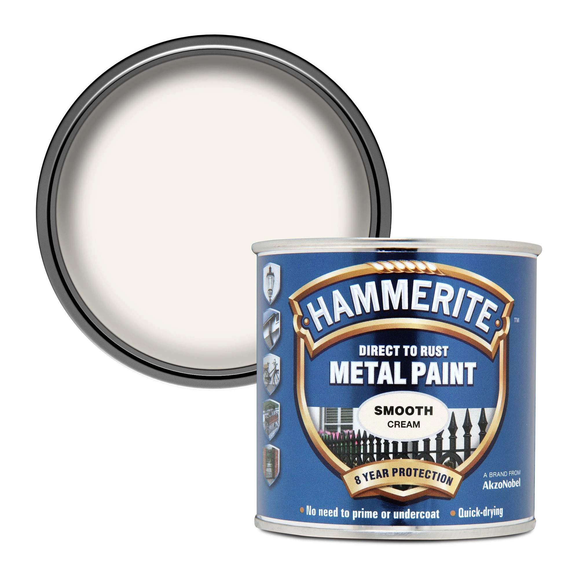 Hammerite Cream Gloss Exterior Metal paint, 250ml Hammerite Cream Gloss Exterior Metal Paint, 250ml -Trade Point Sale Shop hammerite cream gloss exterior metal paint 250ml5010212557808 02c bq