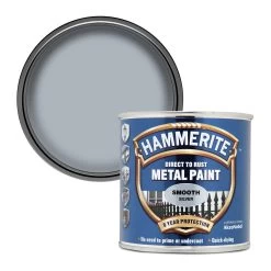 Hammerite Gloss Silver Effect Metal Paint, 250ml