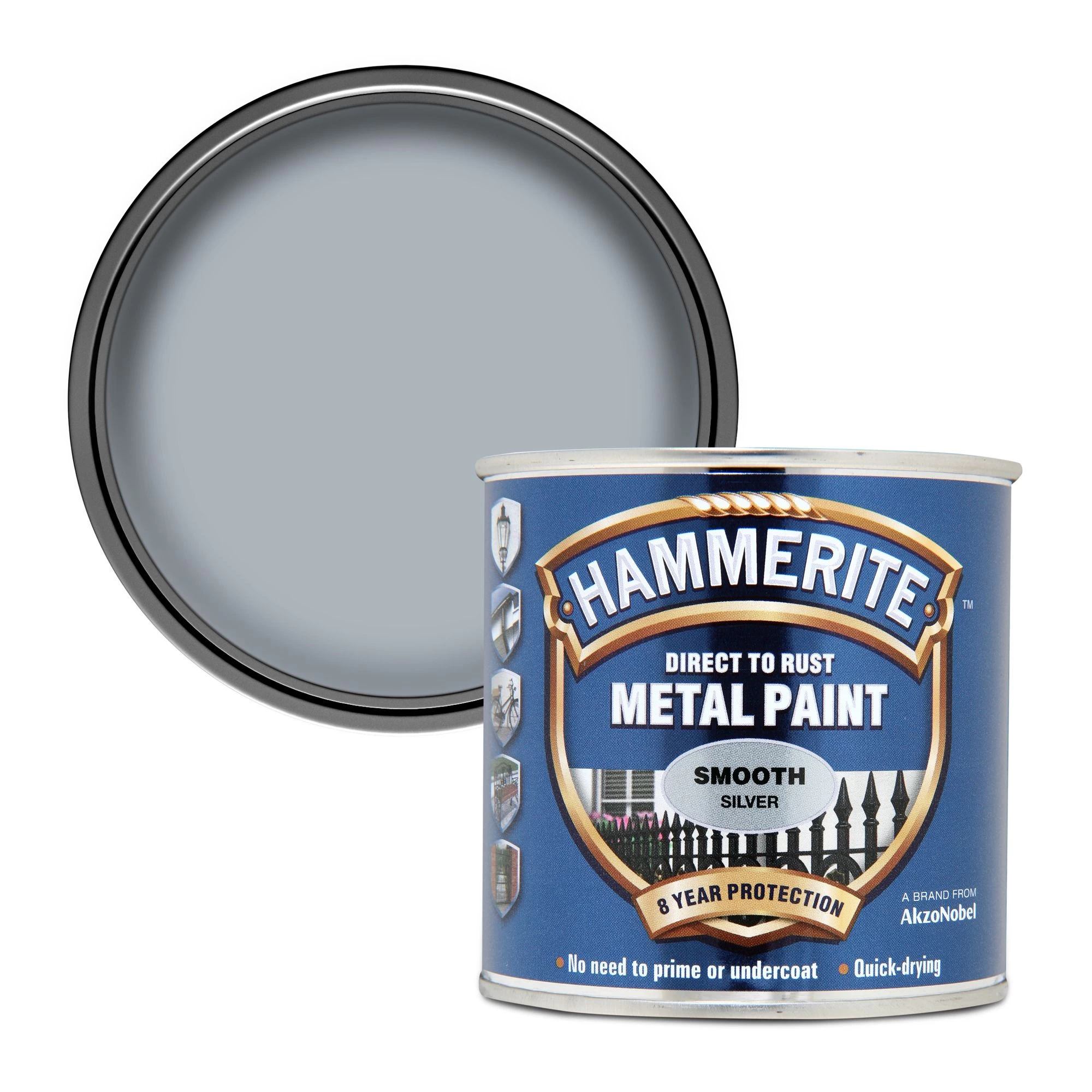 Hammerite Gloss Silver effect Metal paint, 250ml Hammerite Gloss Silver Effect Metal Paint, 250ml -Trade Point Sale Shop hammerite gloss silver effect metal paint 250ml5011867000435 02c bq