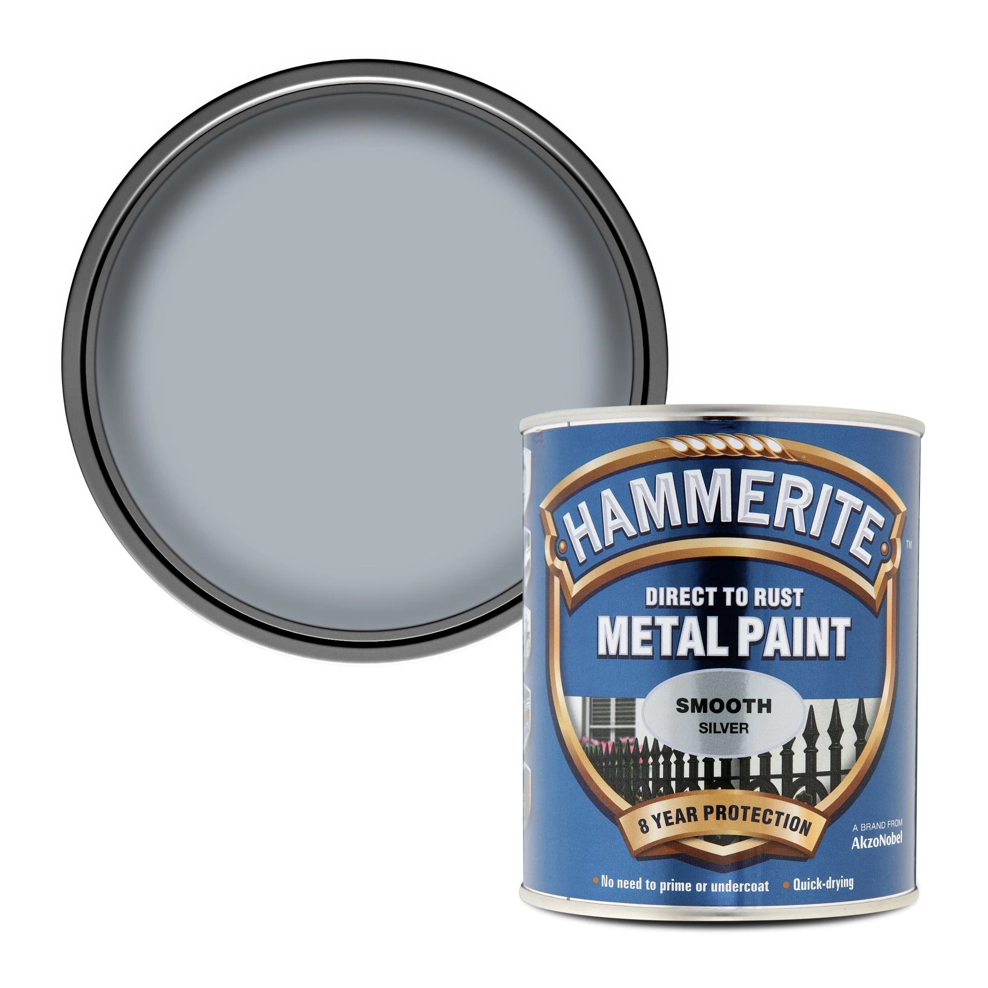 Hammerite Gloss Silver effect Metal paint, 750ml Hammerite Gloss Silver Effect Metal Paint, 750ml -Trade Point Sale Shop hammerite gloss silver effect metal paint 750ml5011867000558 02c bq