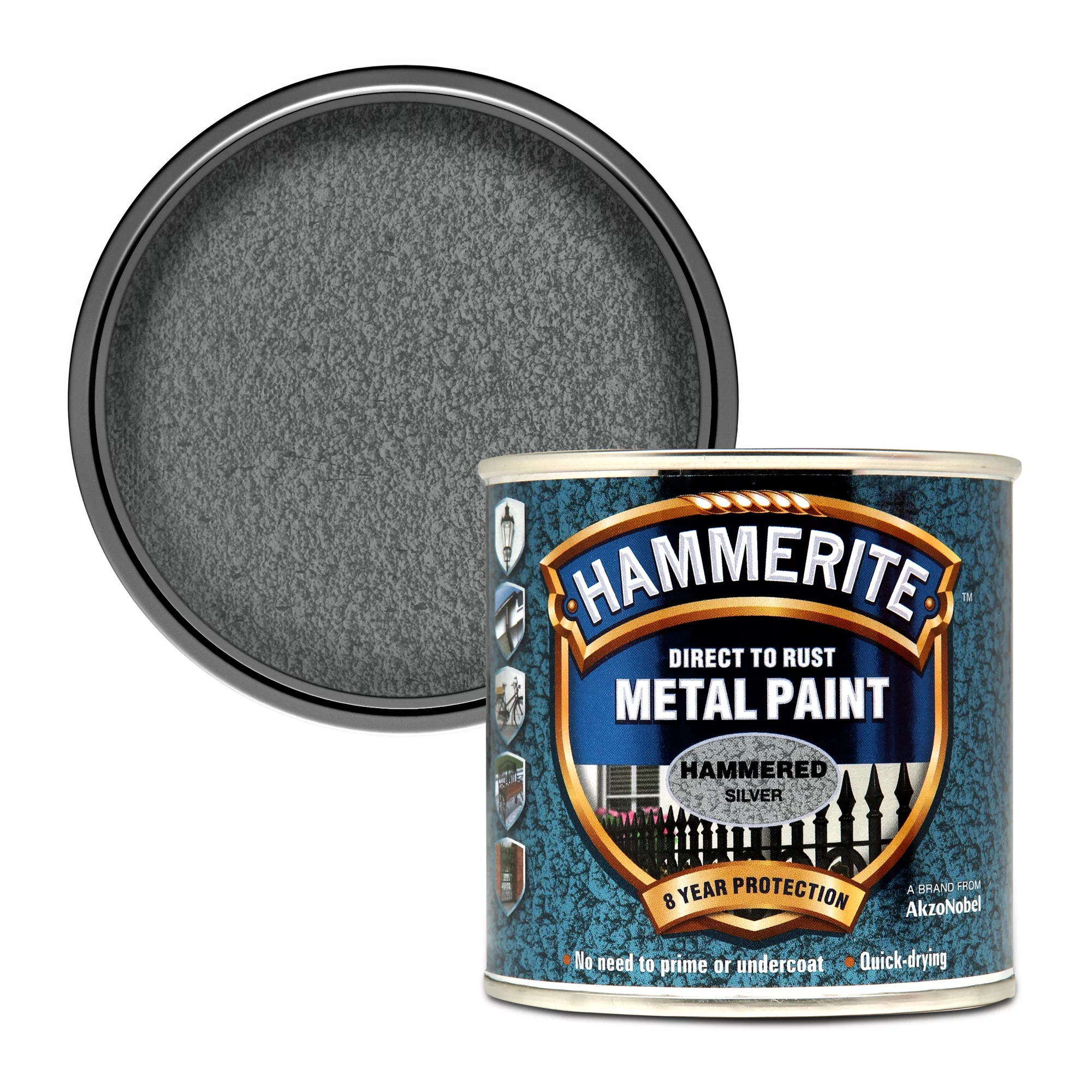 Hammerite Silver grey Hammered effect Metal paint, 250ml Hammerite Silver Grey Hammered Effect Metal Paint, 250ml -Trade Point Sale Shop hammerite silver grey hammered effect metal paint 250ml5011867203010 02c bq