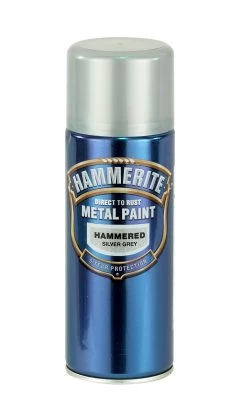 Hammerite Silver Grey Hammered Effect Spray Paint, 400ml