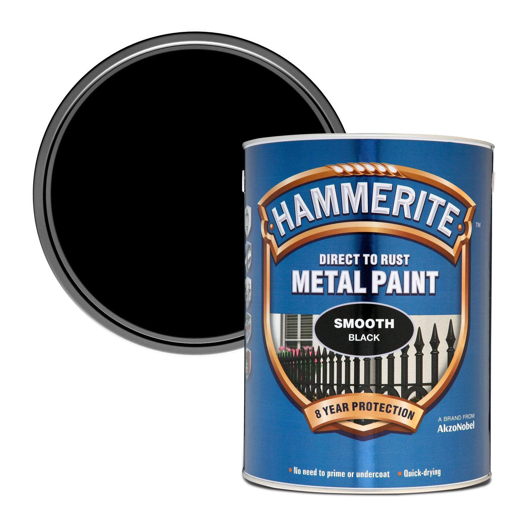 Hammerite Smoothrite Black Gloss Metal paint, 5L Hammerite Smoothrite Black Gloss Metal Paint, 5L -Trade Point Sale Shop hammerite smoothrite black gloss metal paint 5l5011867220055 02c bq