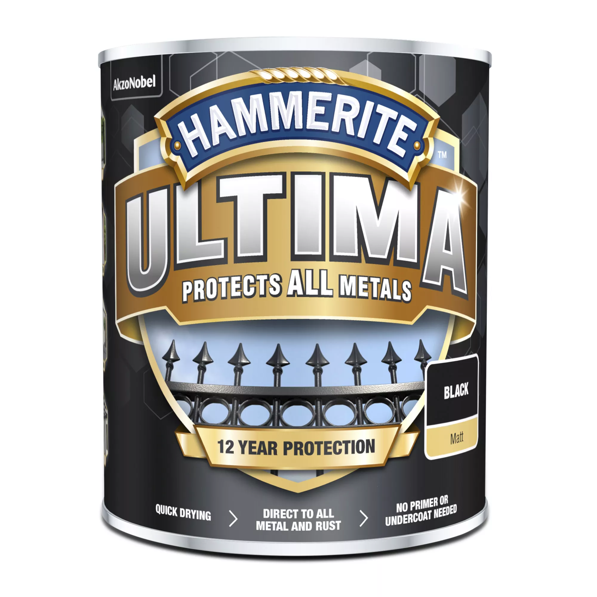 Hammerite Ultima Black Matt Multi-surface Exterior Metal paint, 750ml Hammerite Ultima Black Matt Multi-surface Exterior Metal Paint, 750ml -Trade Point Sale Shop hammerite ultima black matt multi surface exterior metal paint 750ml5010212651933 08c bq
