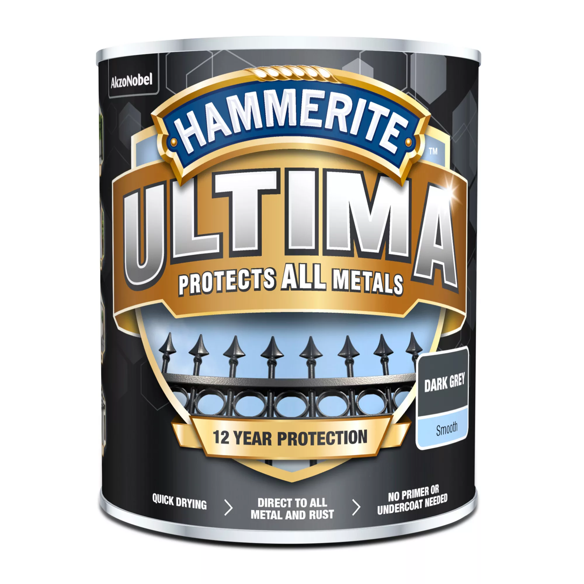 Hammerite Ultima Dark Grey Gloss Multi-surface Exterior Metal paint, 750ml Hammerite Ultima Dark Grey Gloss Multi-surface Exterior Metal Paint, 750ml -Trade Point Sale Shop hammerite ultima dark grey gloss multi surface exterior metal paint 750ml5010212651889 08c bq