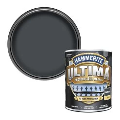 Hammerite Ultima Dark Grey Matt Multi-surface Exterior Metal Paint, 750ml