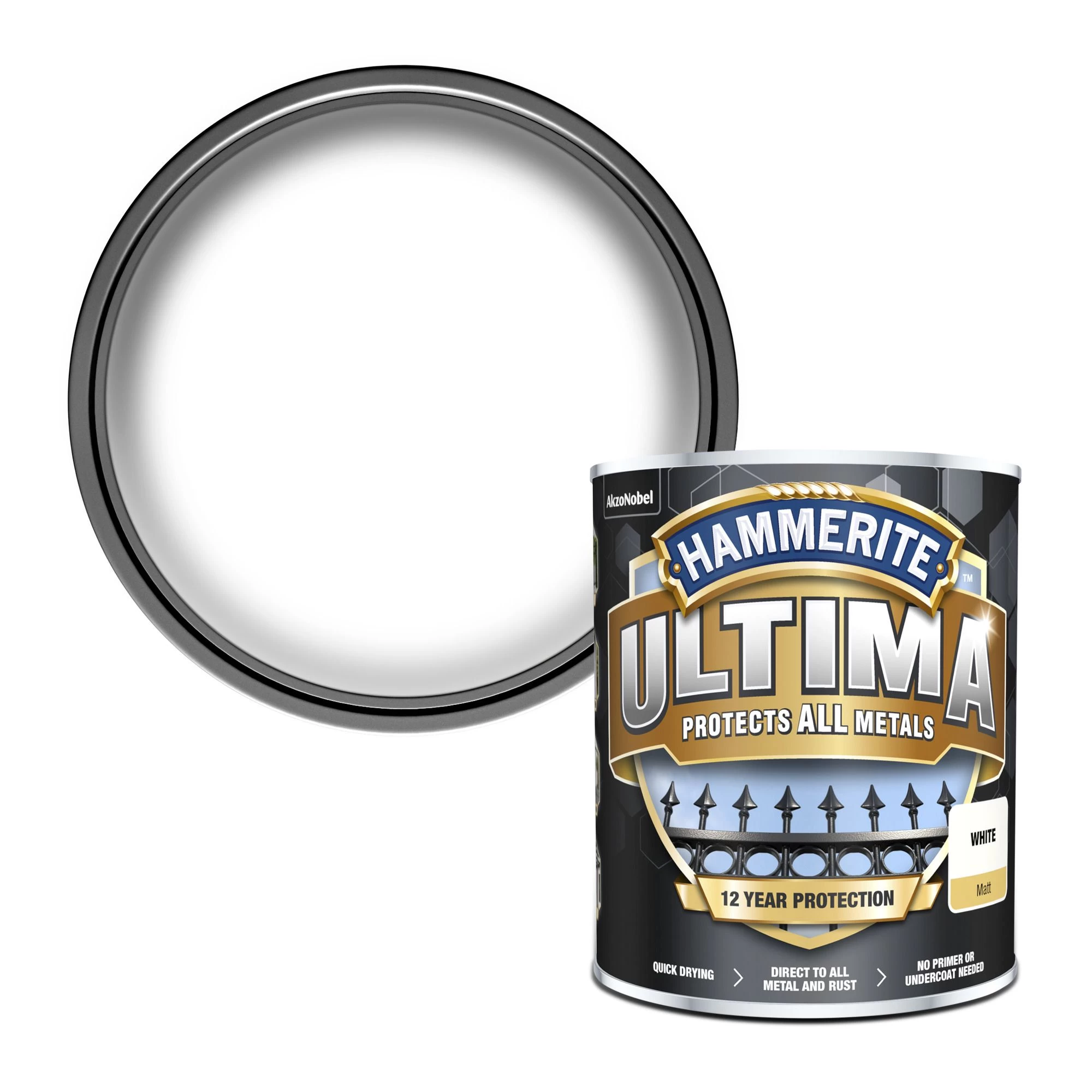 Hammerite Ultima White Matt Multi-surface Exterior Metal paint, 750ml Hammerite Ultima White Matt Multi-surface Exterior Metal Paint, 750ml -Trade Point Sale Shop hammerite ultima white matt multi surface exterior metal paint 750ml5010212651988 02c bq