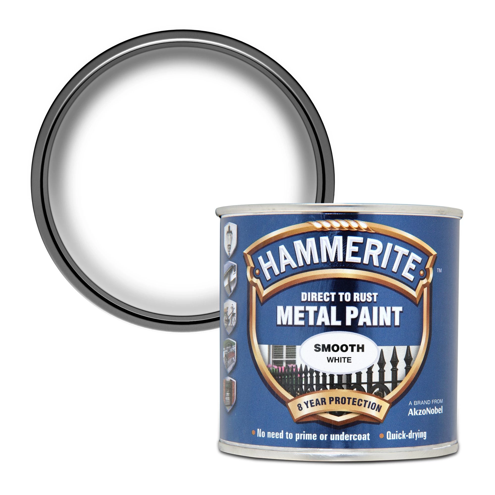 Hammerite White Gloss Metal paint, 250ml Hammerite White Gloss Metal Paint, 250ml -Trade Point Sale Shop hammerite white gloss metal paint 250ml5011867202013 02c bq