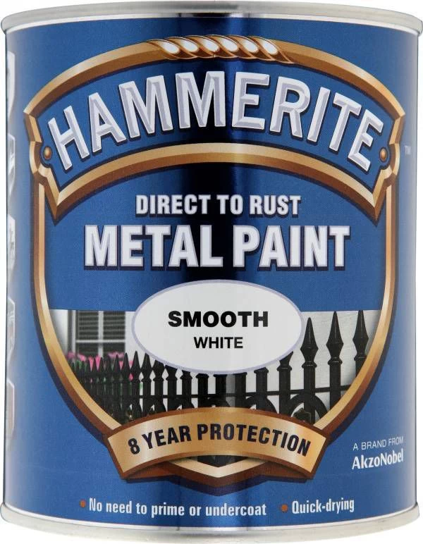 Hammerite White Gloss Metal paint, 750ml Hammerite White Gloss Metal Paint, 750ml -Trade Point Sale Shop hammerite white gloss metal paint 750ml5011867202167 08c bq