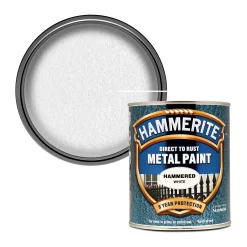 Hammerite White Hammered Effect Exterior Metal Paint, 750ml