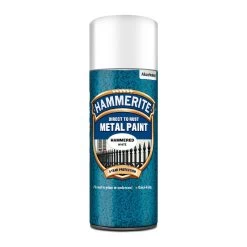 Hammerite White Hammered Effect Spray Paint, 400ml