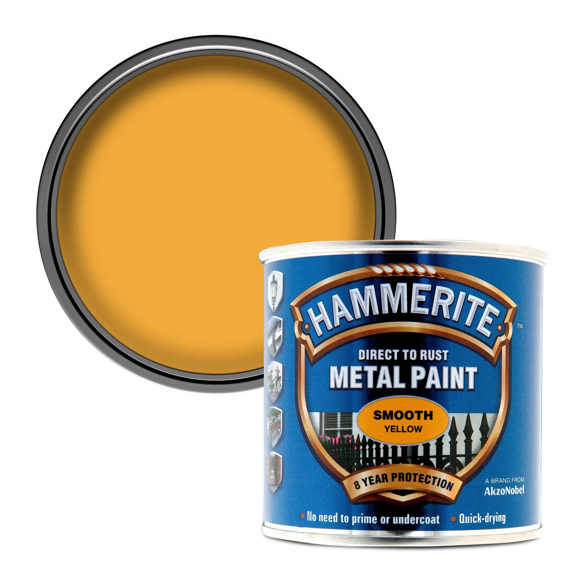 Hammerite Yellow Gloss Exterior Metal paint, 250ml Hammerite Yellow Gloss Exterior Metal Paint, 250ml -Trade Point Sale Shop hammerite yellow gloss exterior metal paint 250ml5011867222011 02c bq