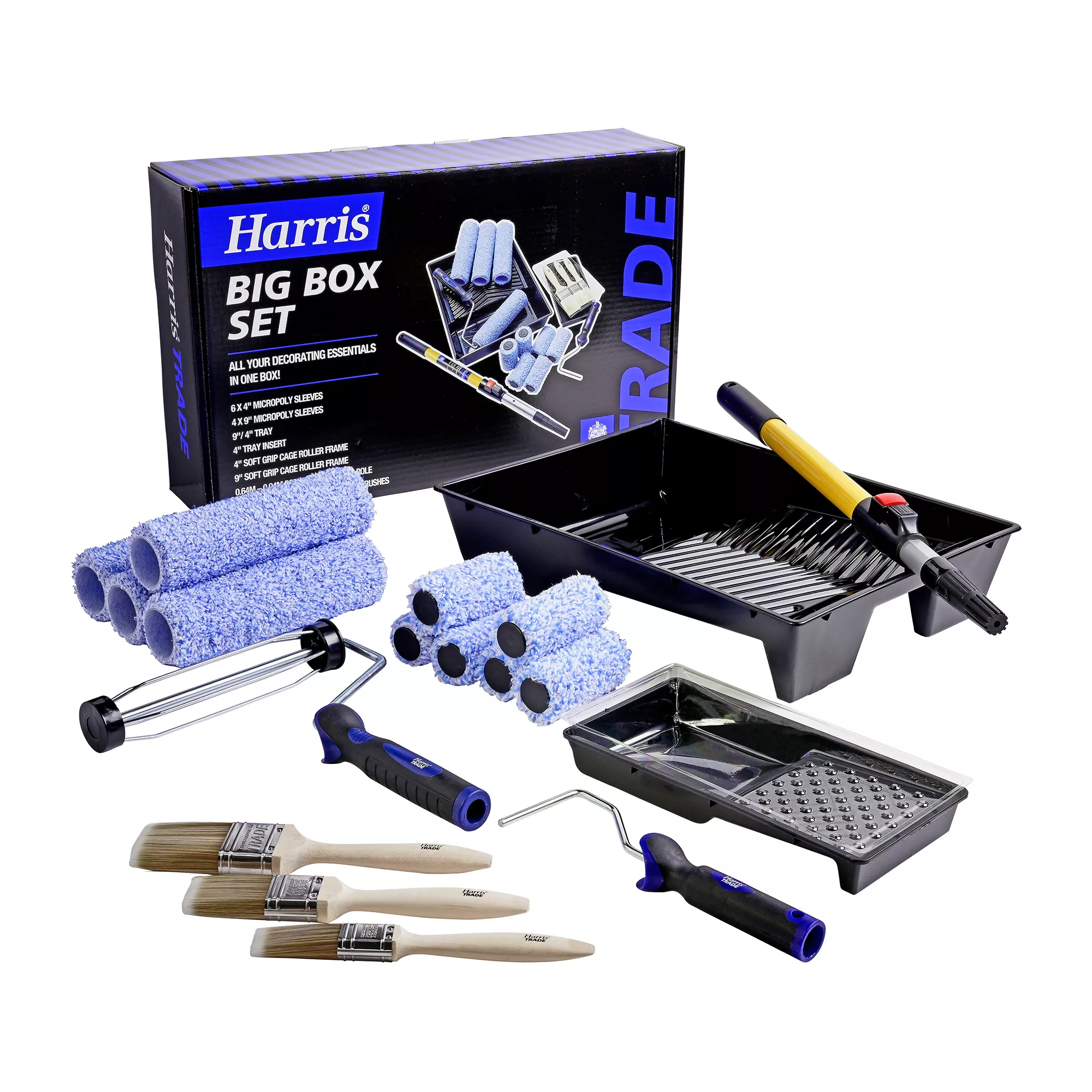 Harris Trade Big box Micropoly Roller set, 19 pieces Harris Trade Big Box Micropoly Roller Set, 19 Pieces -Trade Point Sale Shop harris trade big box micropoly roller set 19 pieces5000253011421 10c bq