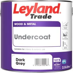 Leyland Trade Dark Grey Metal & Wood Primer & Undercoat, 2.5L
