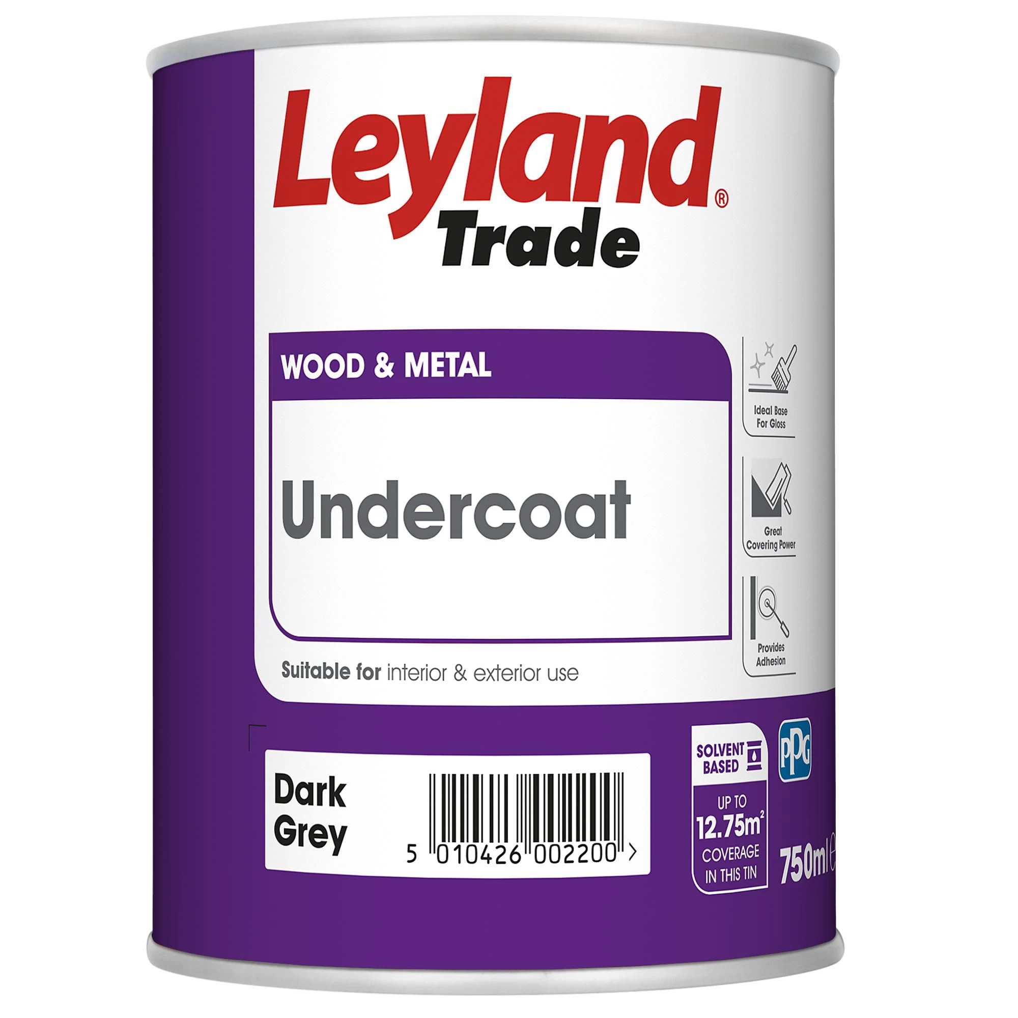 Leyland Trade Dark grey Metal & wood Undercoat, 750ml Leyland Trade Dark Grey Metal & Wood Undercoat, 750ml -Trade Point Sale Shop leyland trade dark grey metal wood undercoat 750ml5010426773018 02c bq