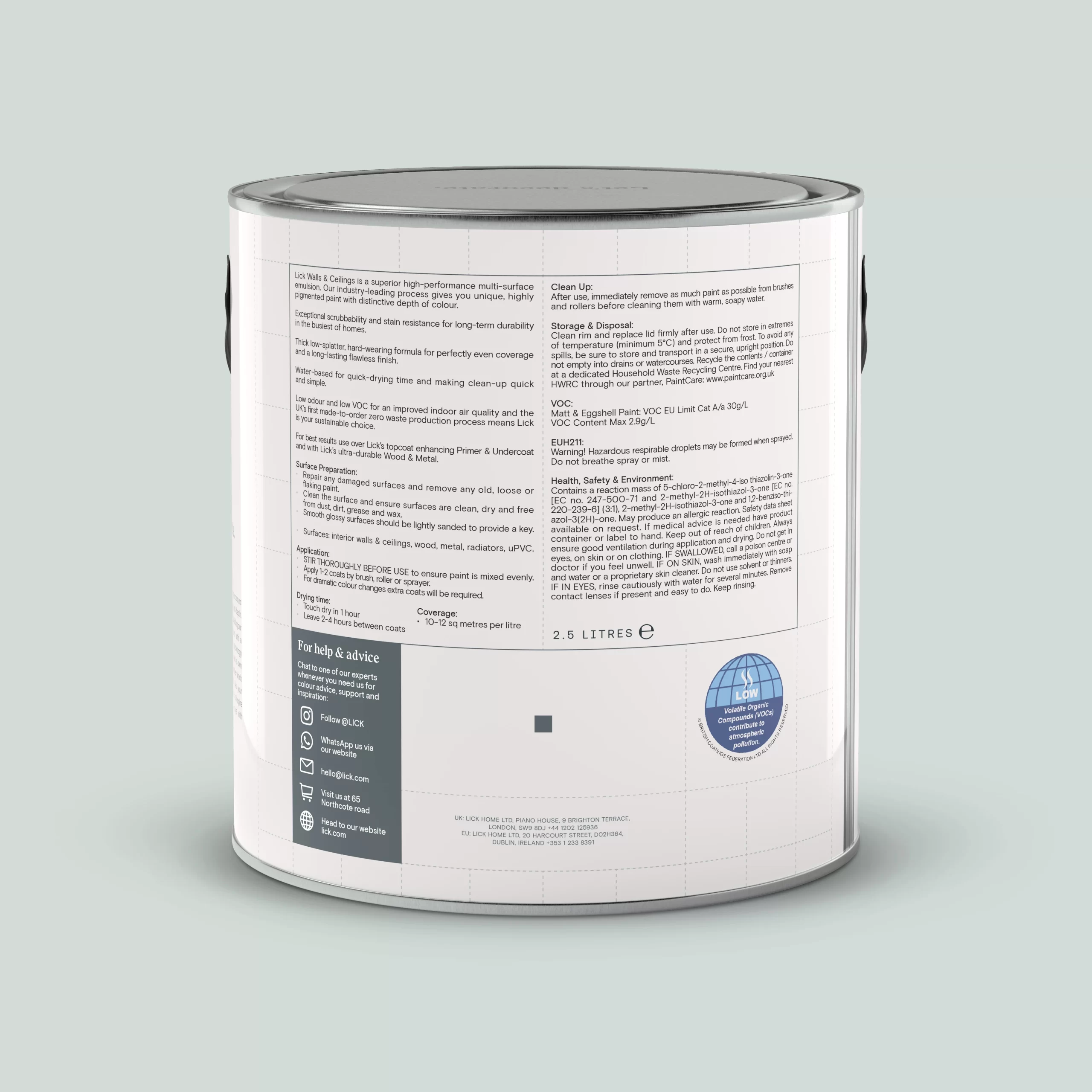 Lick Blue 02 Eggshell Emulsion paint, 2.5L Lick Blue 02 Eggshell Emulsion Paint, 2.5L -Trade Point Sale Shop lick blue 02 eggshell emulsion paint 2 5l5060756112216 03c bq scaled