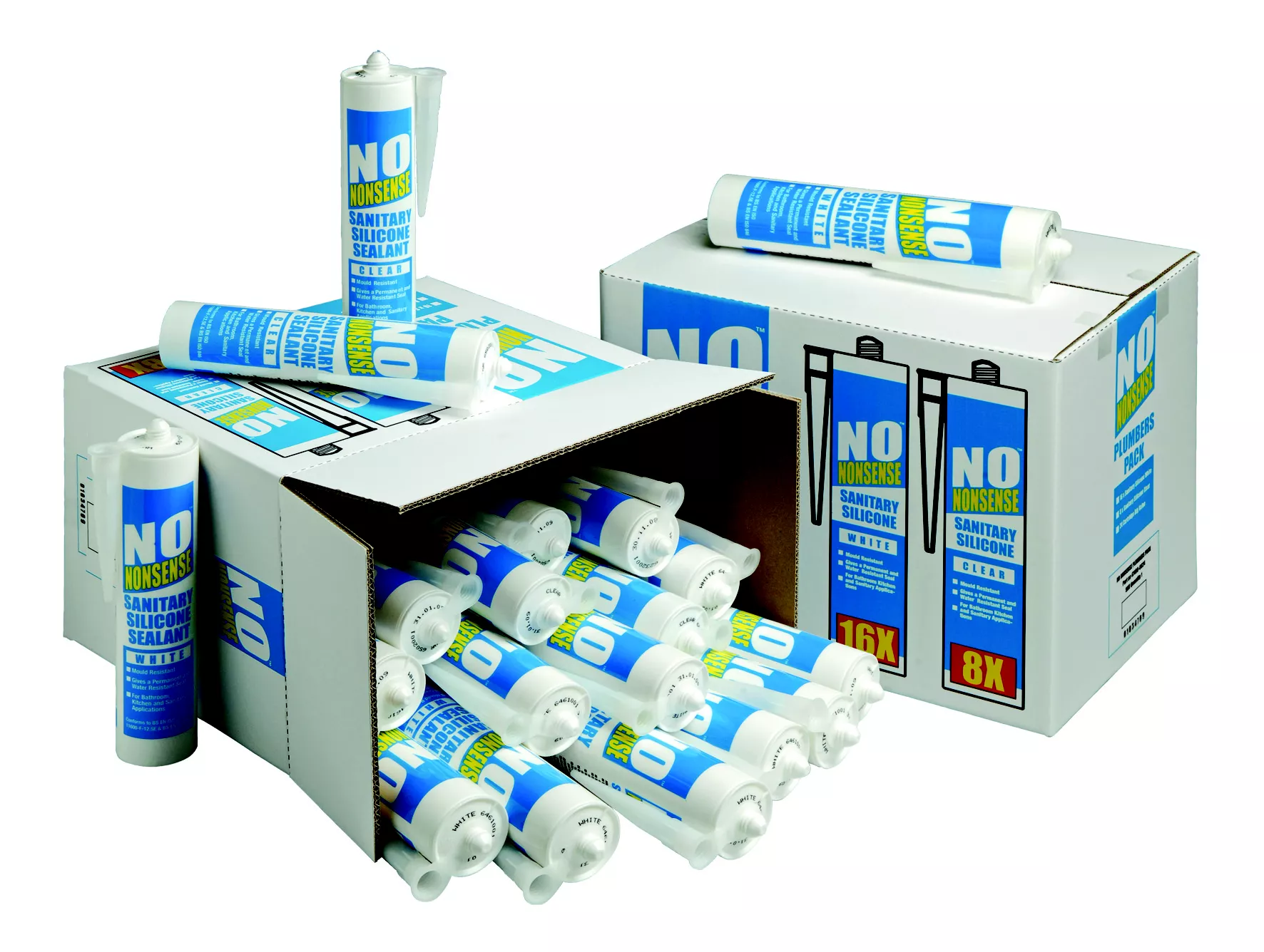 No Nonsense Silicone White Silicone-based Bathroom & kitchen Sanitary sealant, 310ml, Pack of 12 No Nonsense Silicone White Silicone-based Bathroom & Kitchen Sanitary Sealant, 310ml, Pack Of 12 -Trade Point Sale Shop no nonsense silicone white silicone based bathroom kitchen sanitary sealant 310ml pack of 1201052695 08c