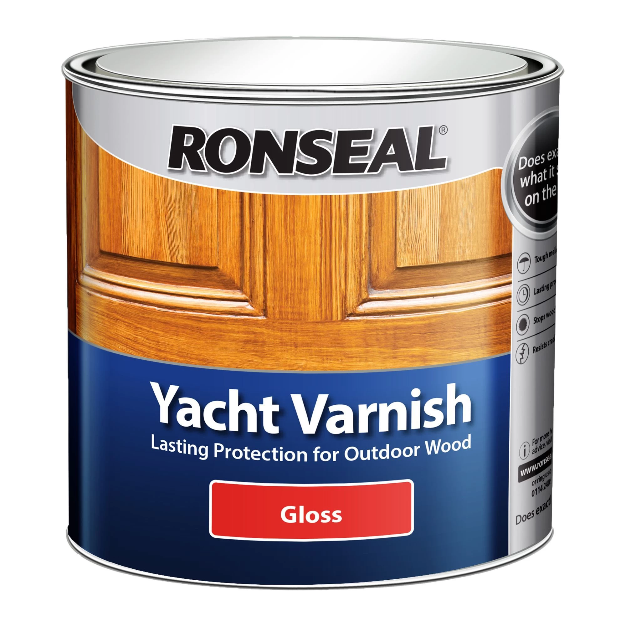 Ronseal Clear Gloss Wood varnish, 2.5L Ronseal Clear Gloss Wood Varnish, 2.5L -Trade Point Sale Shop ronseal clear gloss wood varnish 2 5l5010214571673 08c bq