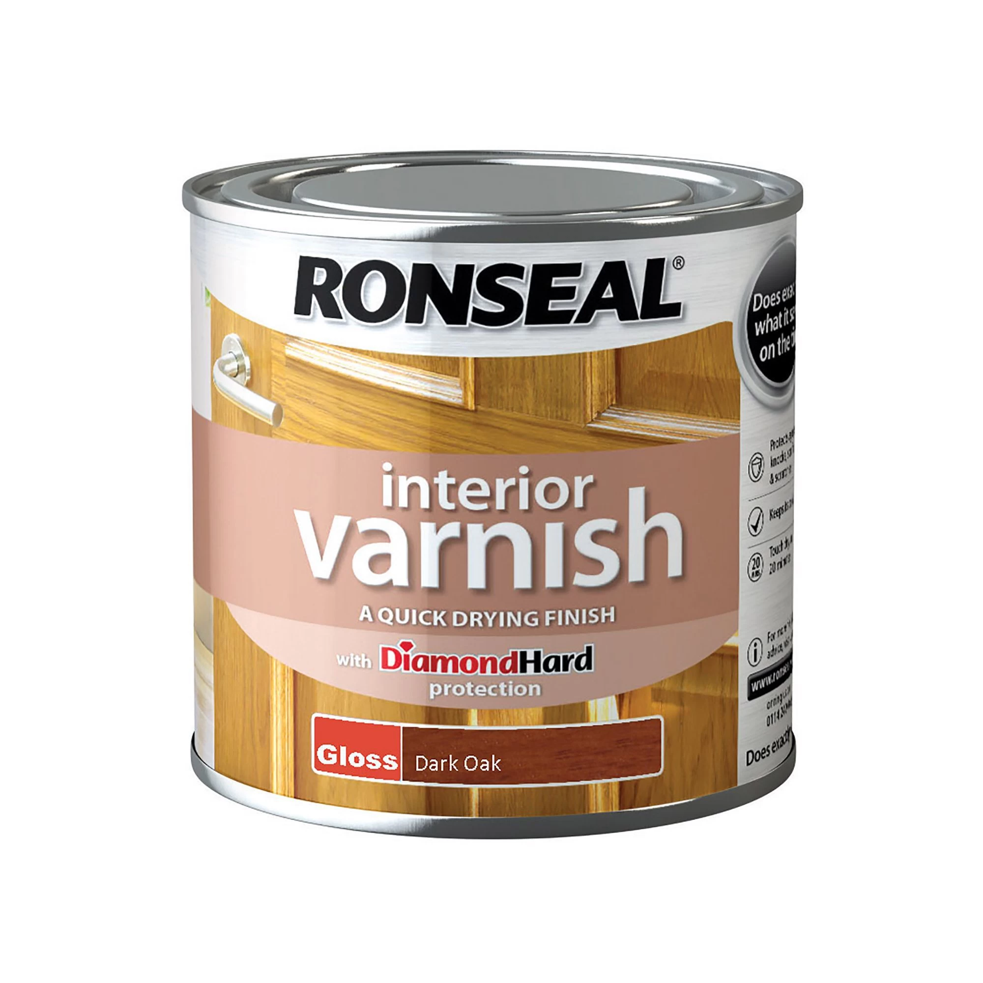 Ronseal Diamond hard Dark oak Gloss Wood varnish, 0.25L Ronseal Diamond Hard Dark Oak Gloss Wood Varnish, 0.25L -Trade Point Sale Shop ronseal diamond hard dark oak gloss wood varnish 0 25l5010214868445 08c bq