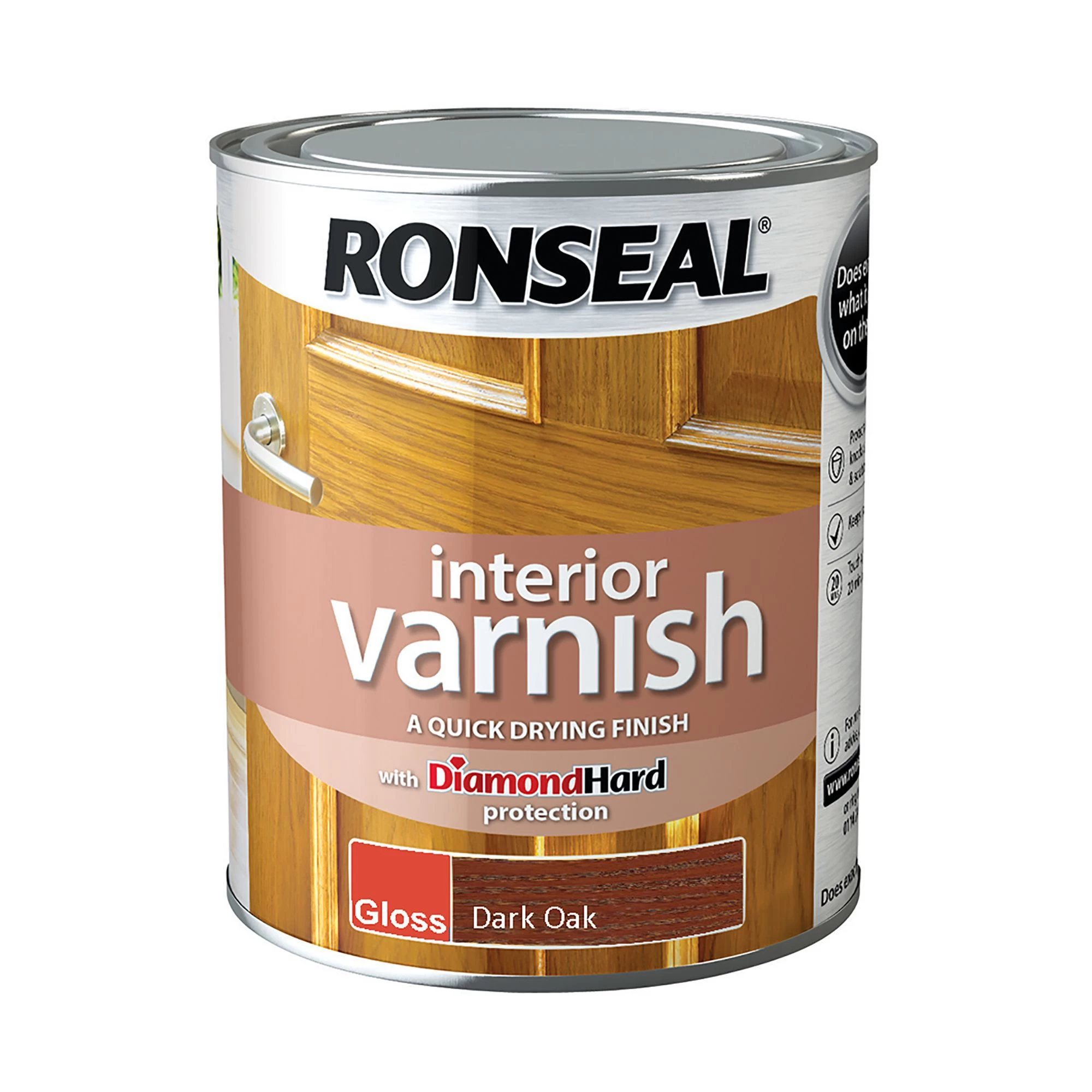 Ronseal Diamond hard Dark oak Gloss Wood varnish, 0.75L Ronseal Diamond Hard Dark Oak Gloss Wood Varnish, 0.75L -Trade Point Sale Shop ronseal diamond hard dark oak gloss wood varnish 0 75l5010214868506 08c bq